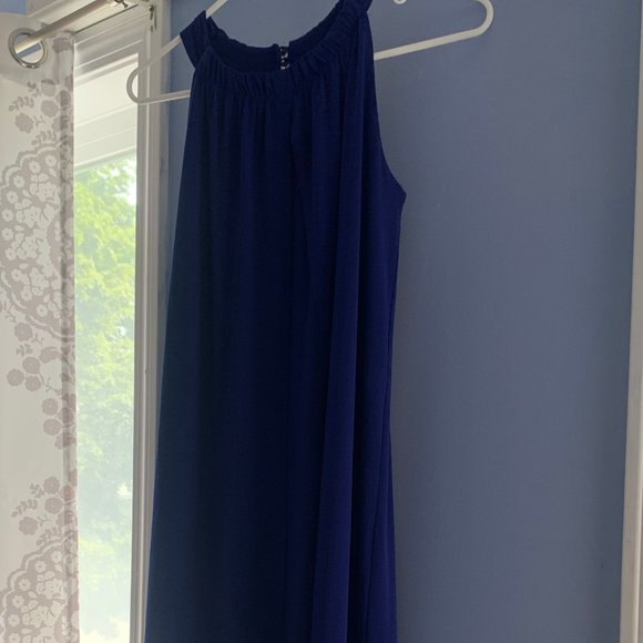 NWT Royal Blue Chicos Fringed-Hem Dress, Size 1 (comparable to small or 4) - Picture 5 of 15